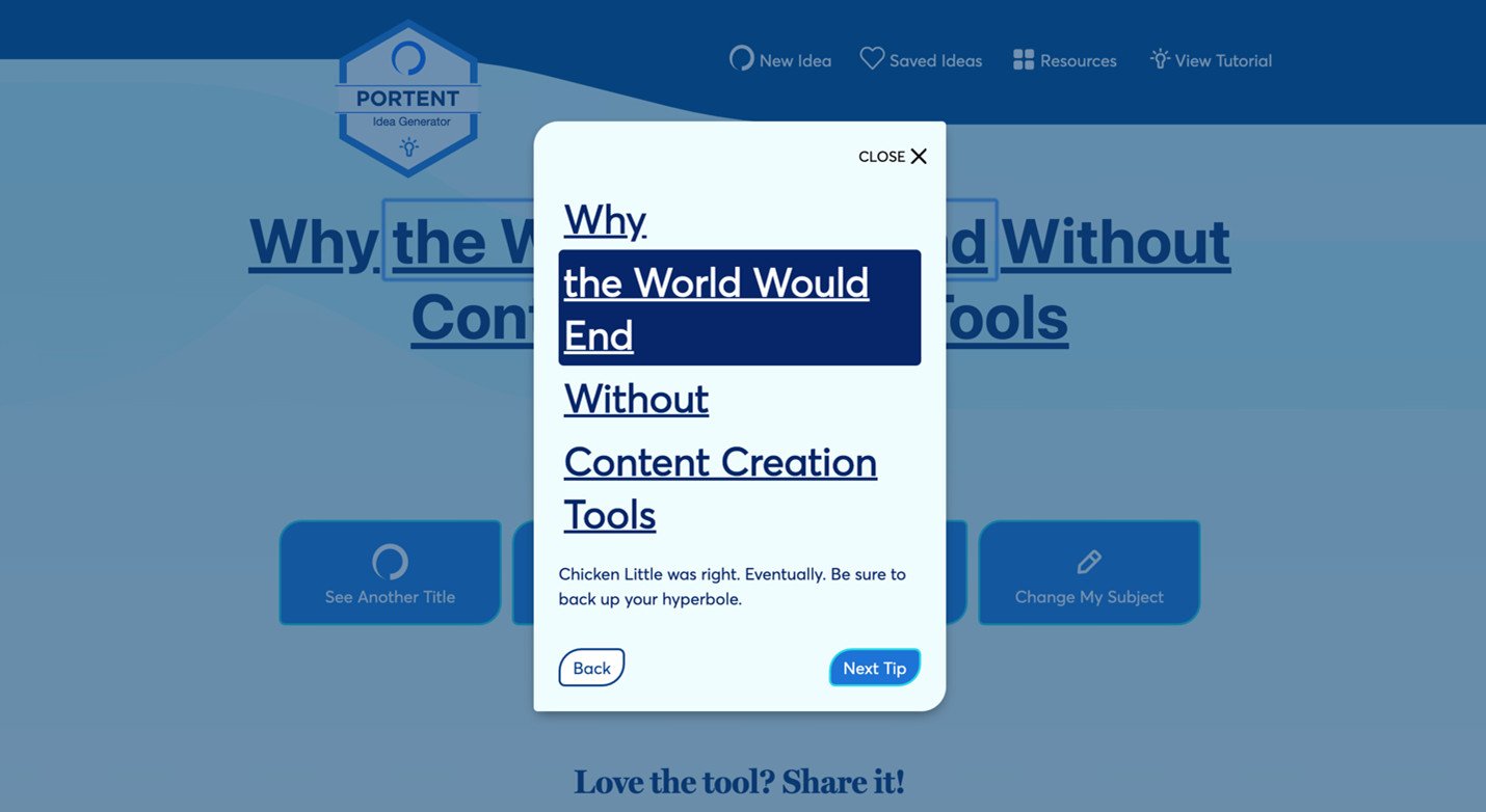 Ví dụ tiêu đề được tạo bởi Portent Content Idea Generator