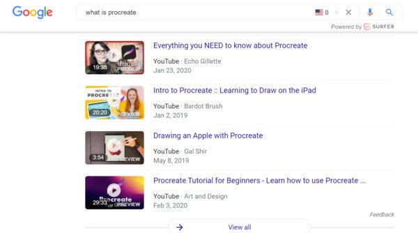 Ví dụ tiêu đề "what is" trên Google