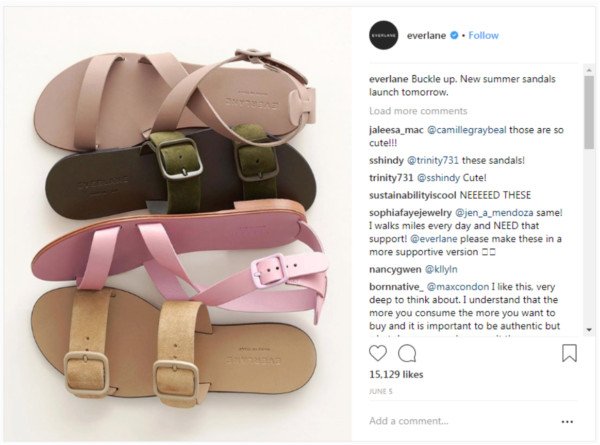 Ví dụ tối ưu hình ảnh mạng xã hội trên Instagram với sản phẩm Everlane