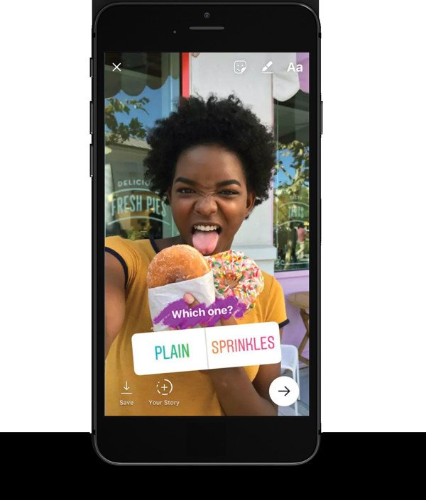 Ví dụ về khảo sát tương tác trên Instagram Stories
