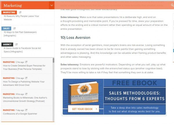 Ví dụ về lời kêu gọi hành động (CTA) được cá nhân hóa trên blog của HubSpot, tối ưu cho phân khúc khách hàng cụ thể.