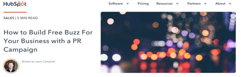 Ví dụ về một bài viết chủ đề vệ tinh chuyên sâu từ HubSpot về xây dựng chiến dịch PR