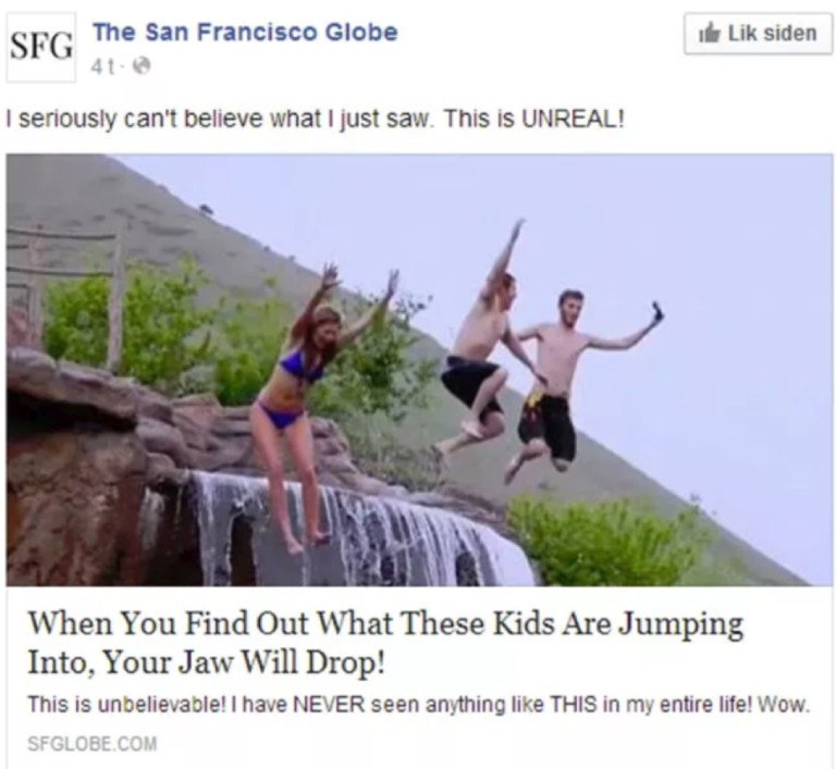 Ví dụ về một tiêu đề giật tít (clickbait) gây hiểu lầm, không phù hợp với nội dung