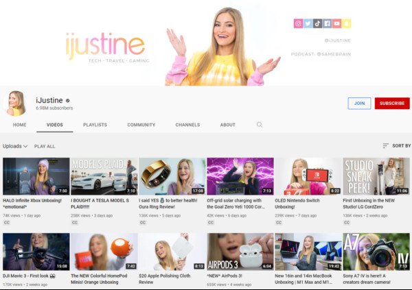 Video mở hộp sản phẩm công nghệ từ kênh YouTube nổi tiếng iJustine