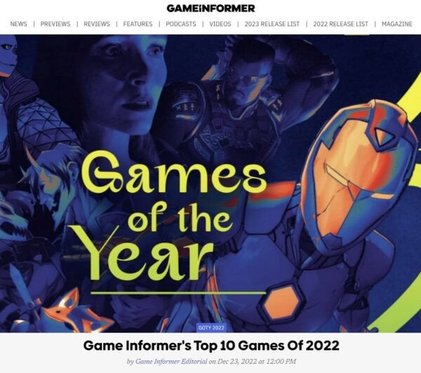 Website Game Informer với các nội dung về trò chơi điện tử thể hiện Content Marketing