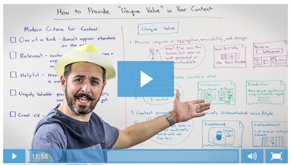 Whiteboard Fridays của Moz là một series phân đoạn nội dung video nổi tiếng.