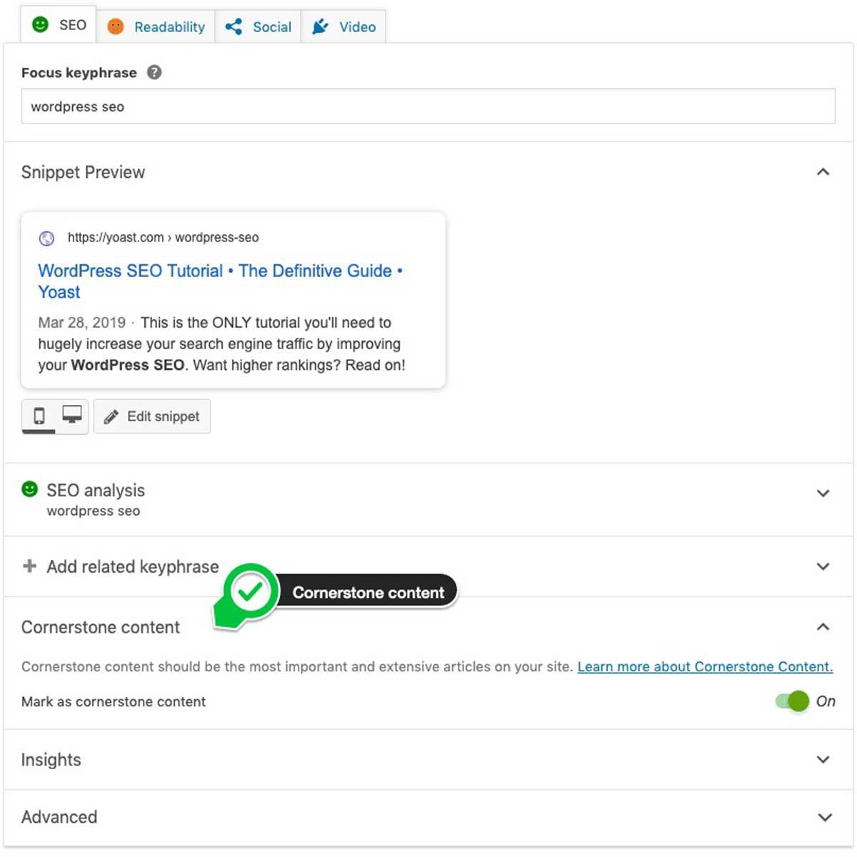 Xác định nội dung nền tảng trong Yoast SEO