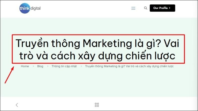Hình ảnh một tiêu đề blog được thiết kế nổi bật, minh họa sự quan trọng của tiêu đề trong content.