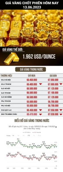Biểu đồ biến động giá vàng
